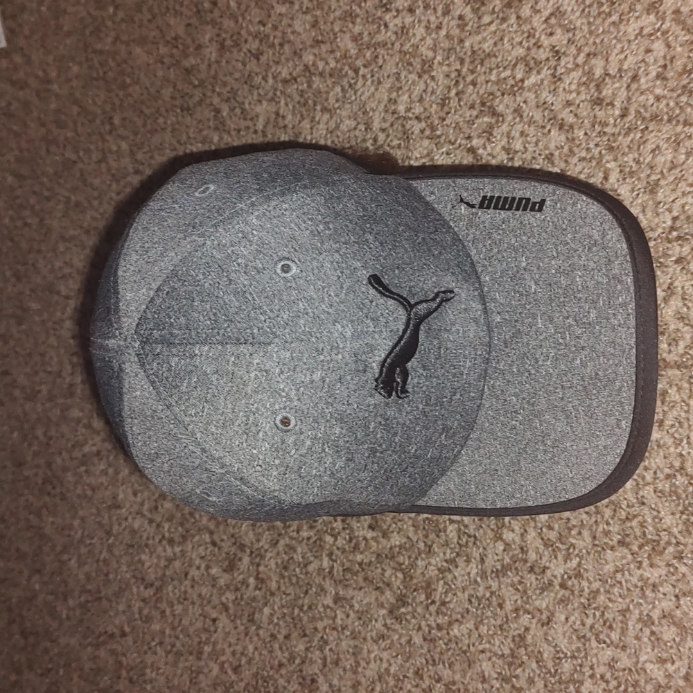 Puma Embroidered Snap-on Gray Black Unisex Hat OS